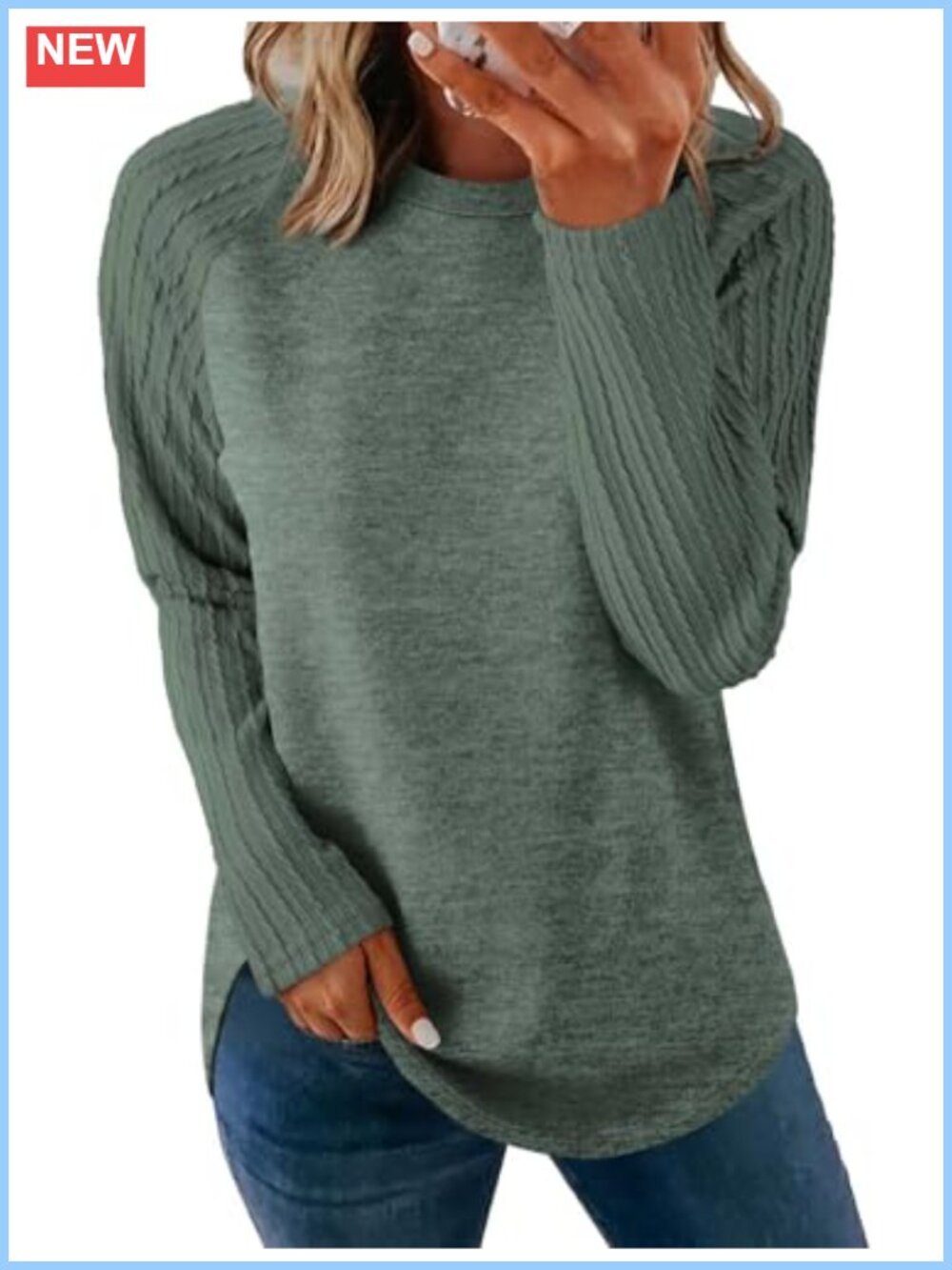 Women's Soft Crew Neck Tunic Sweatshirt Long Sleeve Loose Fit Fall Top